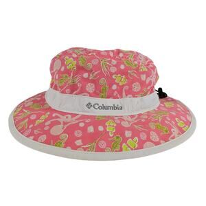 COLUMBIA GIRLS PINK FLORAL BOONEY HAT SOLAR STREAM UV PROTECT YOUTH OS